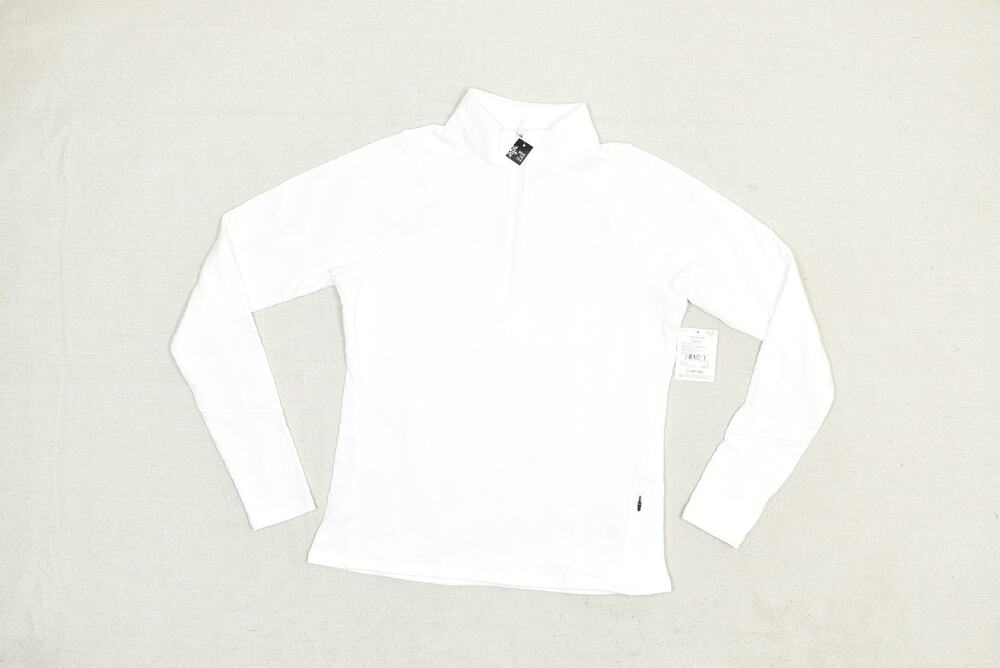 NEW DSG Women's Run Grid Pure White Long Sleeve 1/4 Zip Pullover Top
